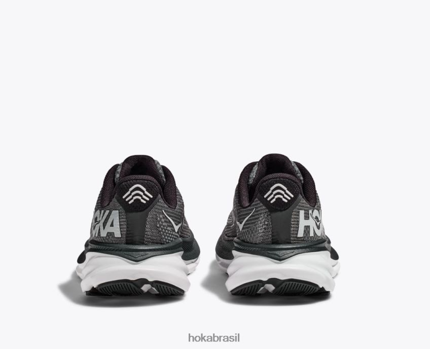 Clifton 9 Hoka crianças RNZ040673 Preto branco