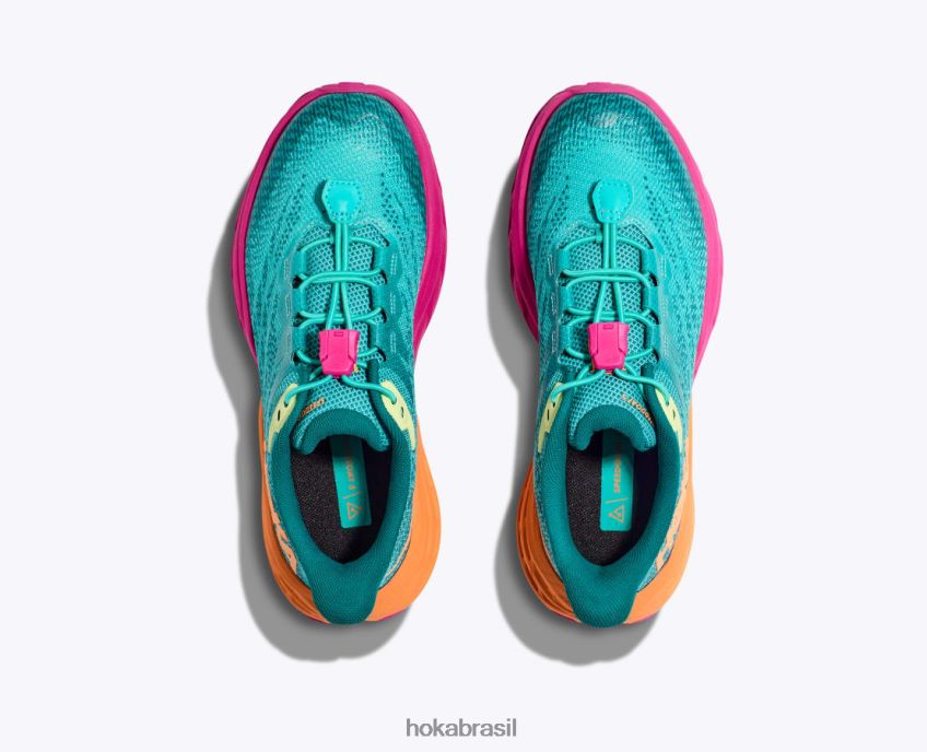 bode veloz 5 Hoka crianças RNZ040678 Castlerock/laranja vibrante