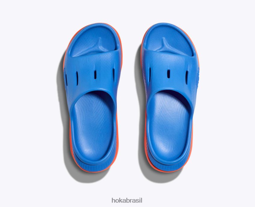 ora recuperação slide 3 Hoka crianças RNZ040680 céu costeiro/laranja vibrante