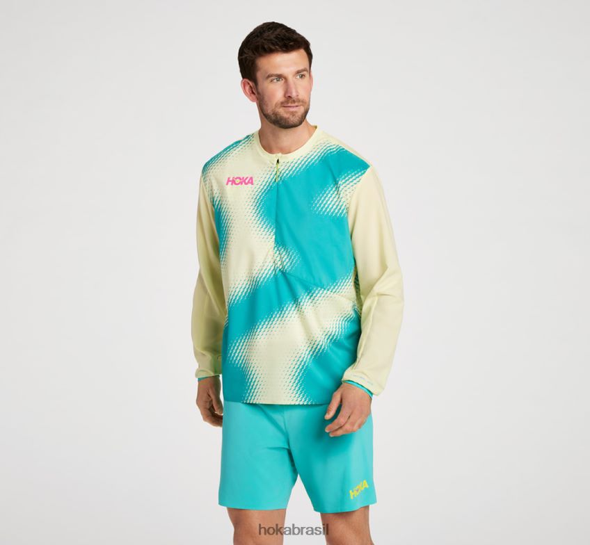 Capa de vento de 1/2 zíper Hoka homens RNZ040665 festa