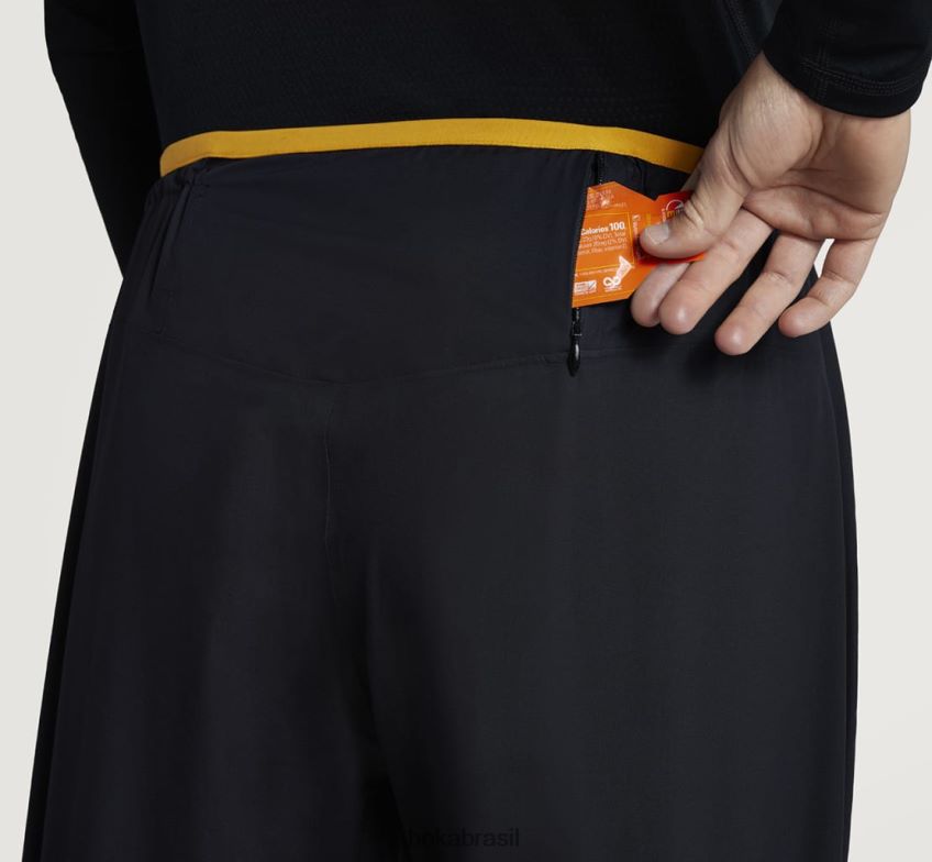 calça impermeável ultraleve Hoka homens RNZ040660 preto