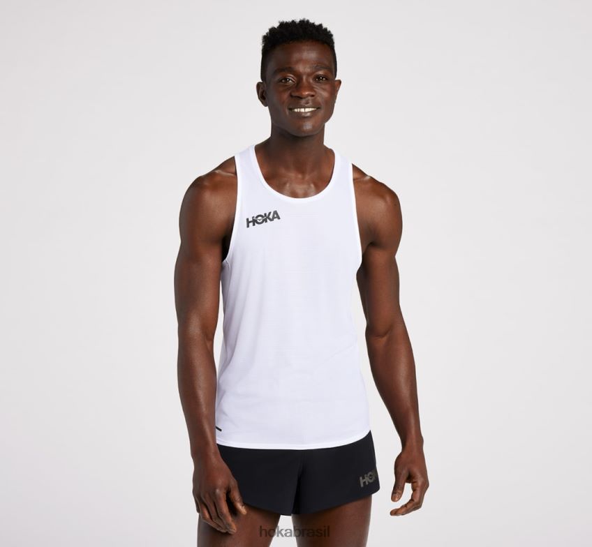 camiseta deslizante Hoka homens RNZ040629 branco