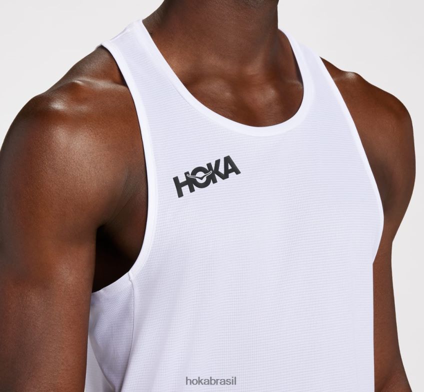 camiseta deslizante Hoka homens RNZ040629 branco