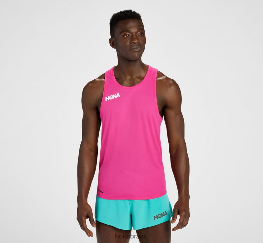 camiseta deslizante Hoka homens RNZ040633 mil-folhas rosa
