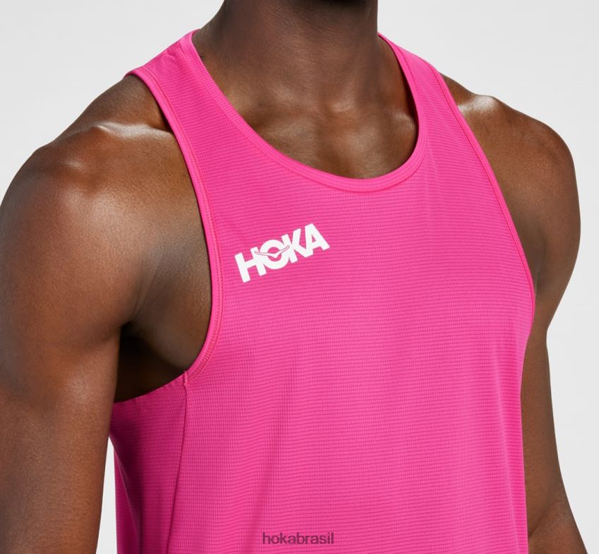 camiseta deslizante Hoka homens RNZ040633 mil-folhas rosa
