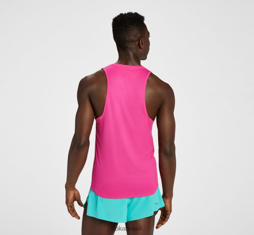 camiseta deslizante Hoka homens RNZ040633 mil-folhas rosa