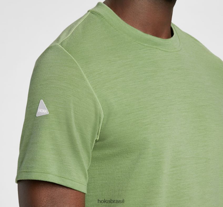 mistura de merino de peso médio manga curta Hoka homens RNZ040645 geada