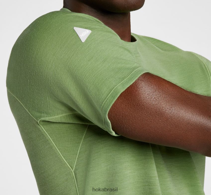 mistura de merino de peso médio manga curta Hoka homens RNZ040645 geada