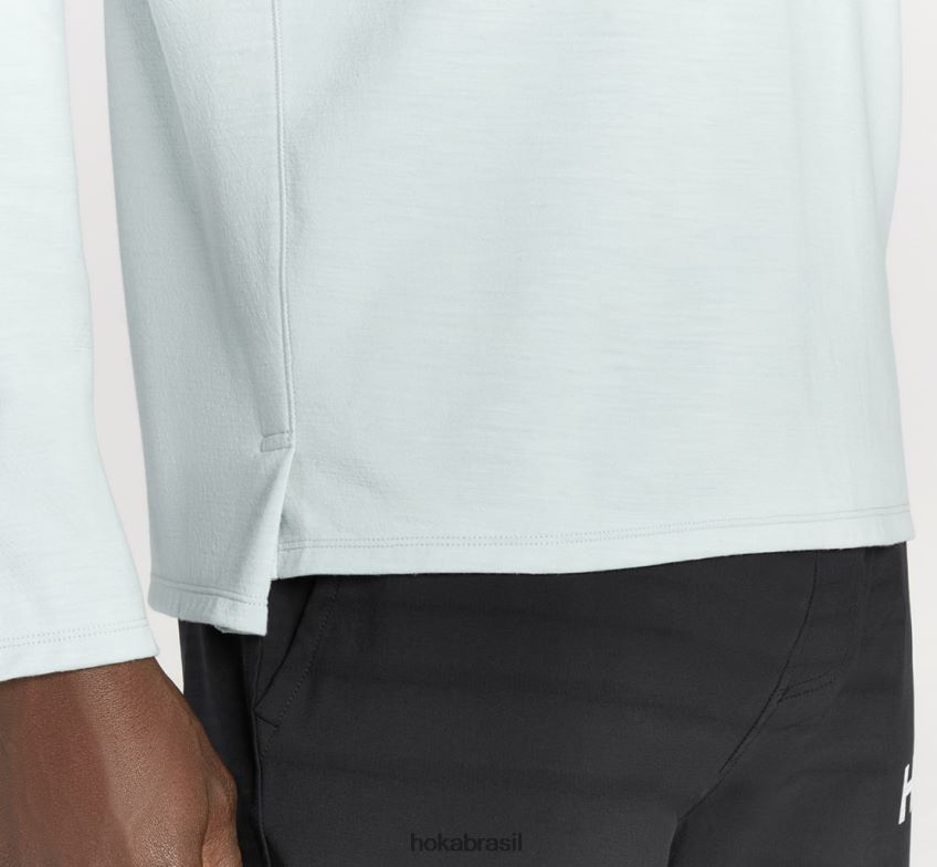 mistura merino manga longa Hoka homens RNZ040640 fluxo de gelo