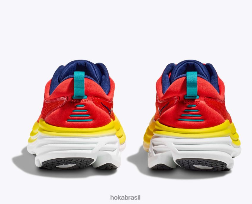 Bondi 8 Hoka homens RNZ040415 alerta/chama vermelho
