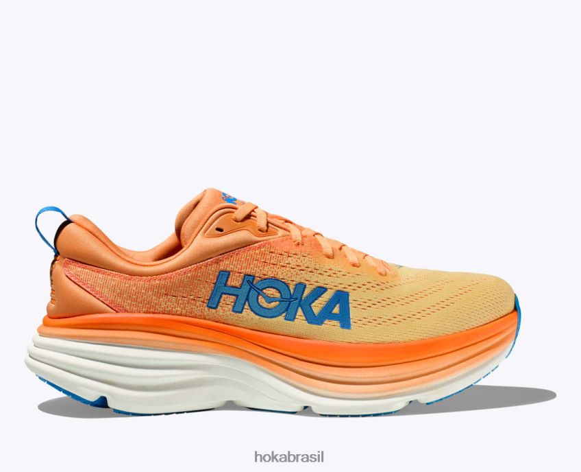 Bondi 8 Hoka homens RNZ040417 impala/laranja simulada