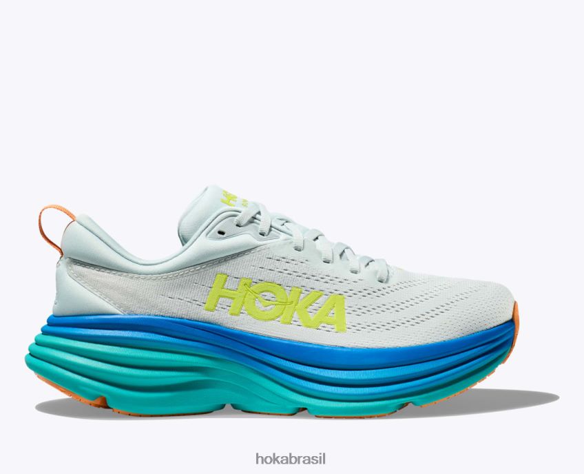 Bondi 8 Hoka homens RNZ040419 fluxo de gelo/pedaço de azul