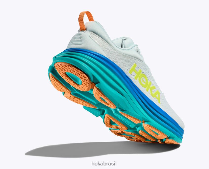 Bondi 8 Hoka homens RNZ040419 fluxo de gelo/pedaço de azul