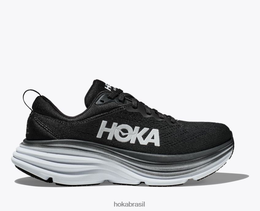 Bondi 8 Hoka homens RNZ040616 Preto branco