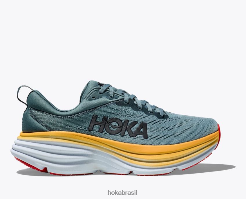 Bondi 8 Hoka homens RNZ040618 duende azul/primavera da montanha