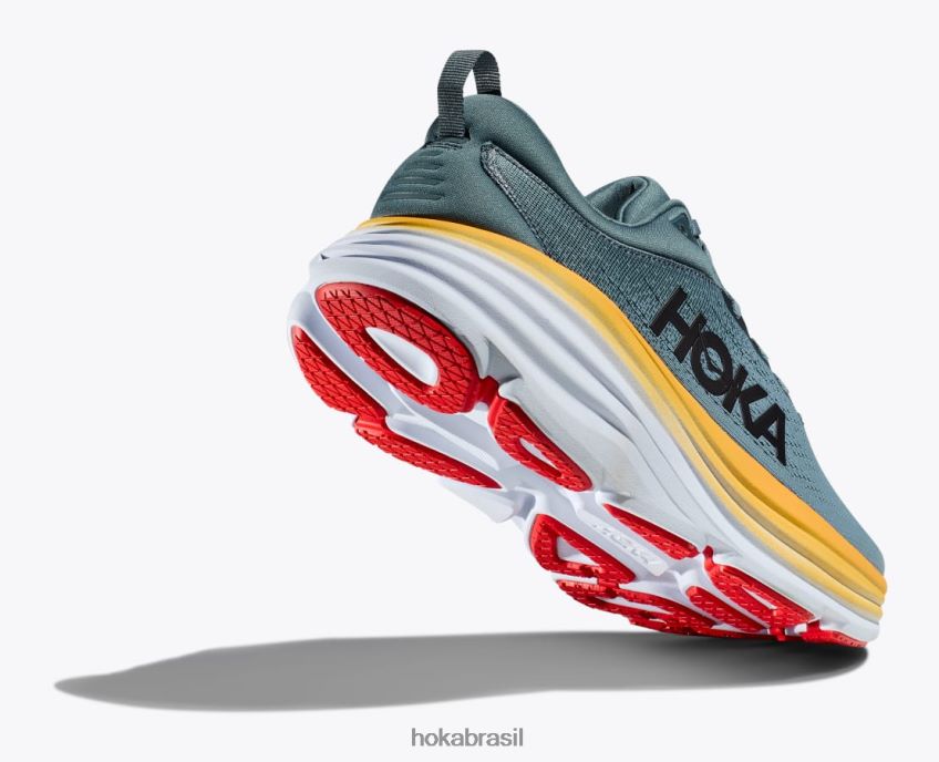 Bondi 8 Hoka homens RNZ040618 duende azul/primavera da montanha