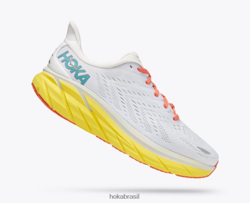 Clifton 8 Hoka homens RNZ040577 branco de branco/iluminador