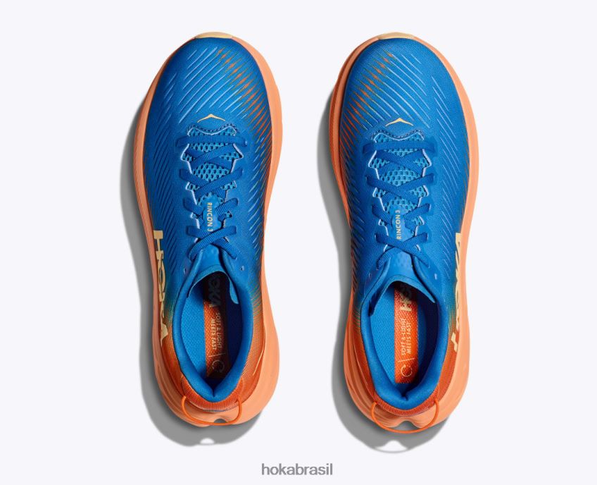 Rincón 3 Hoka homens RNZ040594 céu costeiro/laranja vibrante
