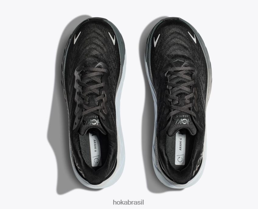 arahi 6 Hoka homens RNZ040432 Preto branco