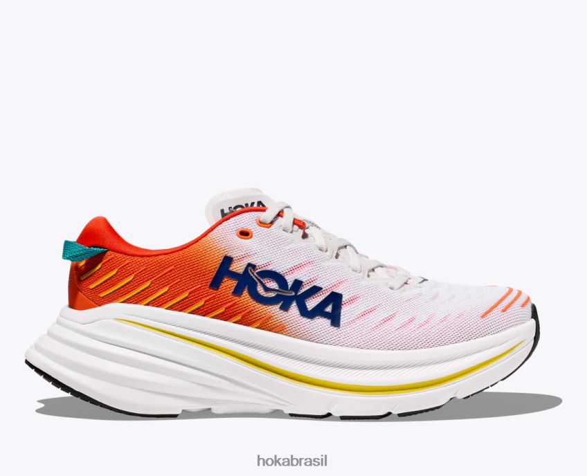 bondi x Hoka homens RNZ040462 branco de branco/chama