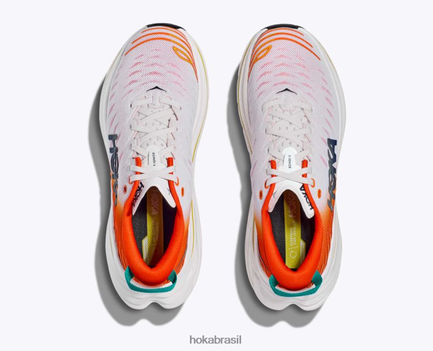 bondi x Hoka homens RNZ040462 branco de branco/chama