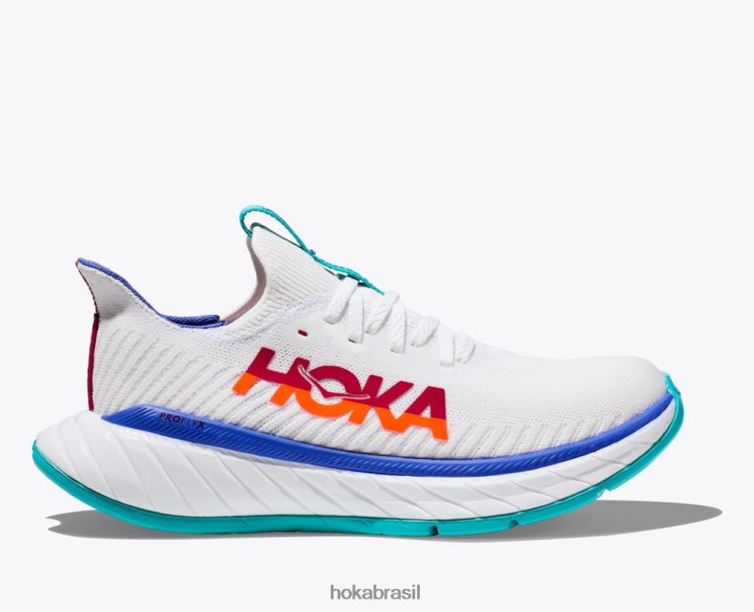 carbono x 3 Hoka homens RNZ040455 branco/chama