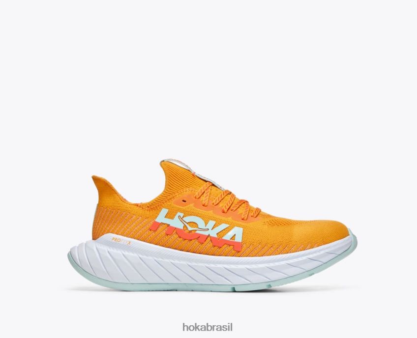 carbono x 3 Hoka homens RNZ040456 amarelo radiante/camélia