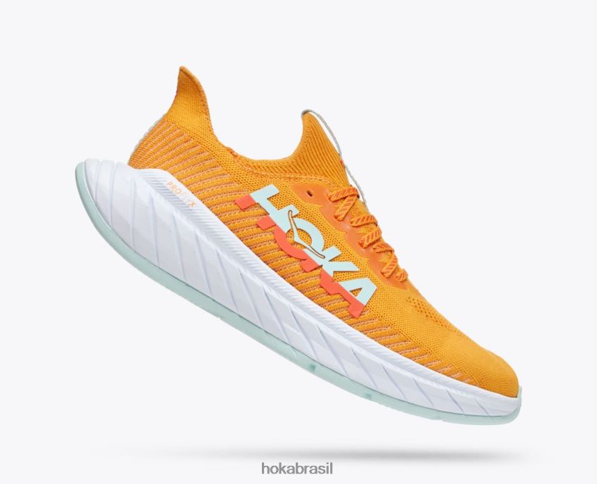 carbono x 3 Hoka homens RNZ040456 amarelo radiante/camélia