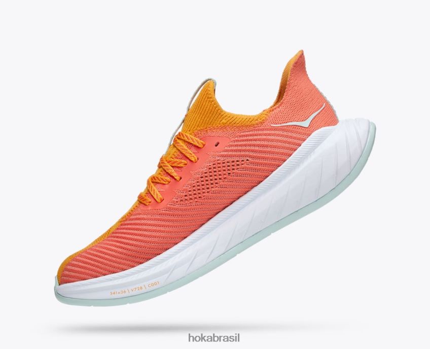 carbono x 3 Hoka homens RNZ040456 amarelo radiante/camélia