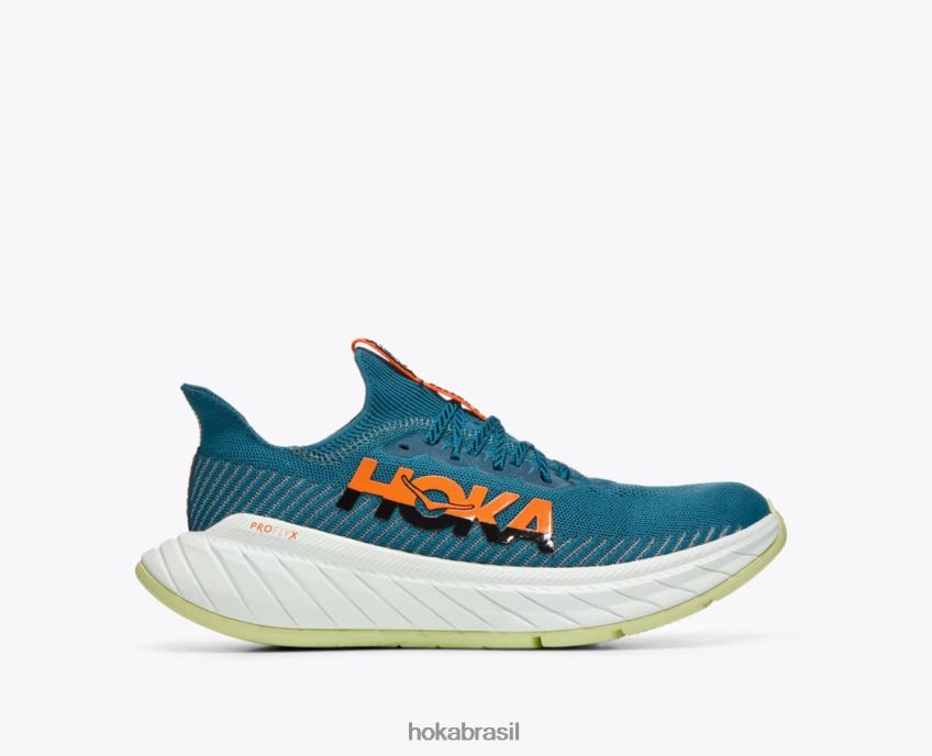 carbono x 3 Hoka homens RNZ040460 coral azul/preto