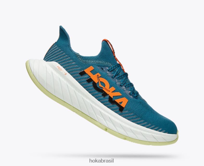 carbono x 3 Hoka homens RNZ040460 coral azul/preto