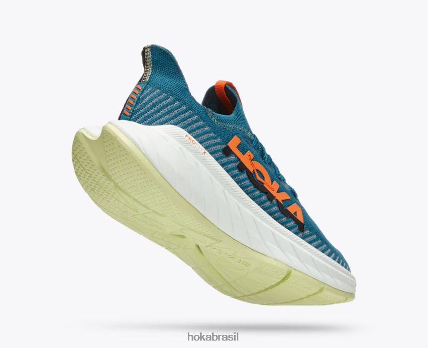 carbono x 3 Hoka homens RNZ040460 coral azul/preto