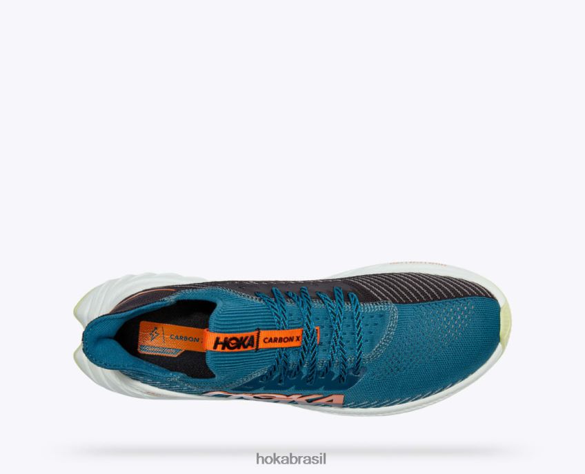 carbono x 3 Hoka homens RNZ040460 coral azul/preto