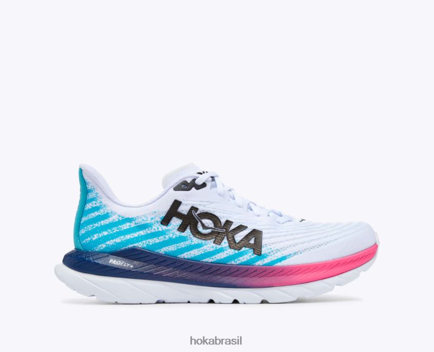 mach 5 Hoka homens RNZ040443 branco/azul mergulho