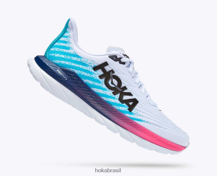 mach 5 Hoka homens RNZ040443 branco/azul mergulho