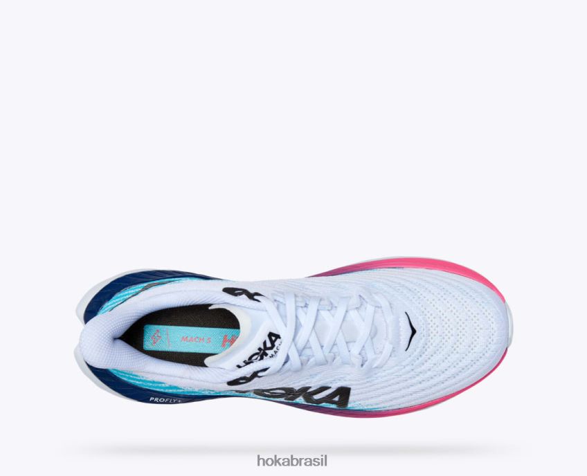 mach 5 Hoka homens RNZ040443 branco/azul mergulho