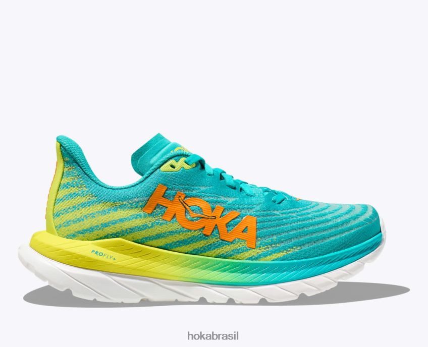 mach 5 Hoka homens RNZ040558 branco/azul mergulho