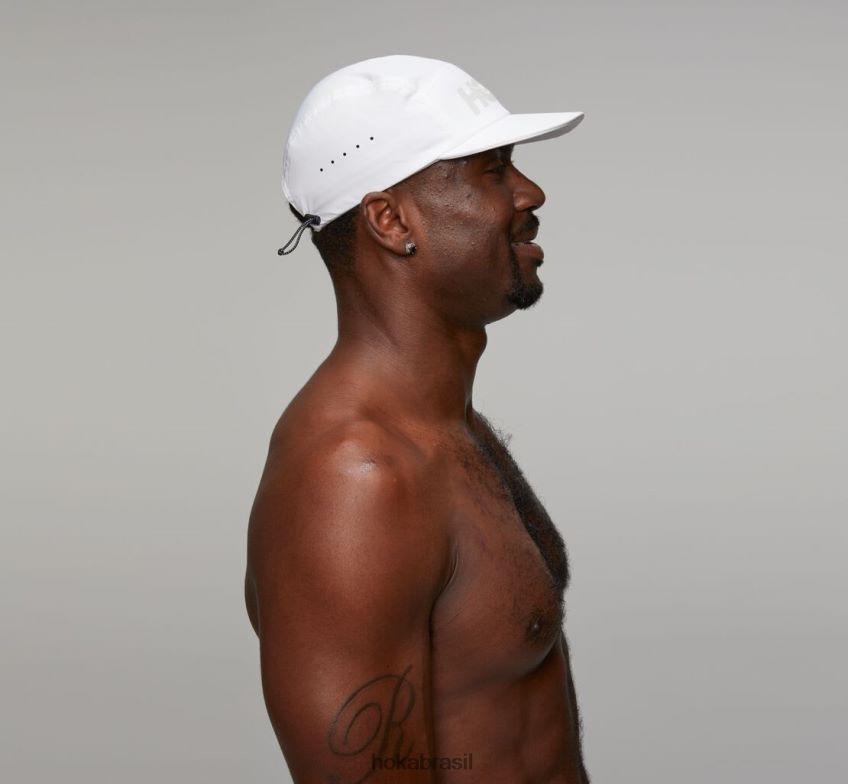 chapéu de desempenho Hoka mulheres RNZ040396 branco/cinza frio