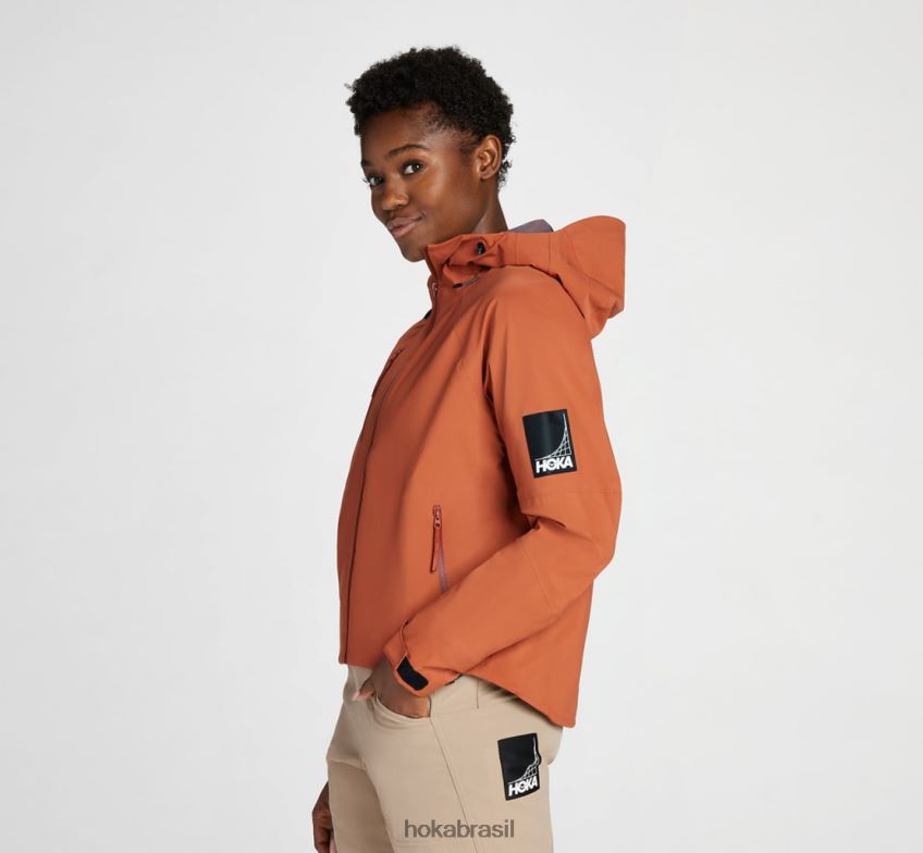 jaqueta de chuva para transporte Hoka mulheres RNZ040373 argila cozida