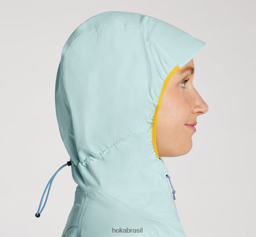 jaqueta impermeável ultraleve Hoka mulheres RNZ040375 preto