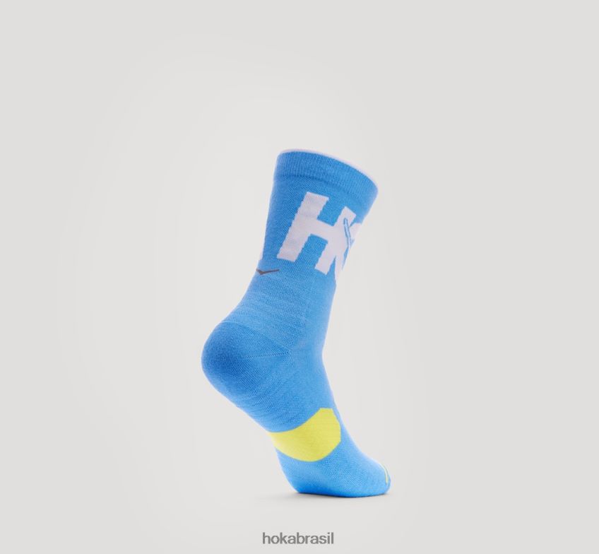meia de corrida Hoka mulheres RNZ040389 diva azul/cítrico