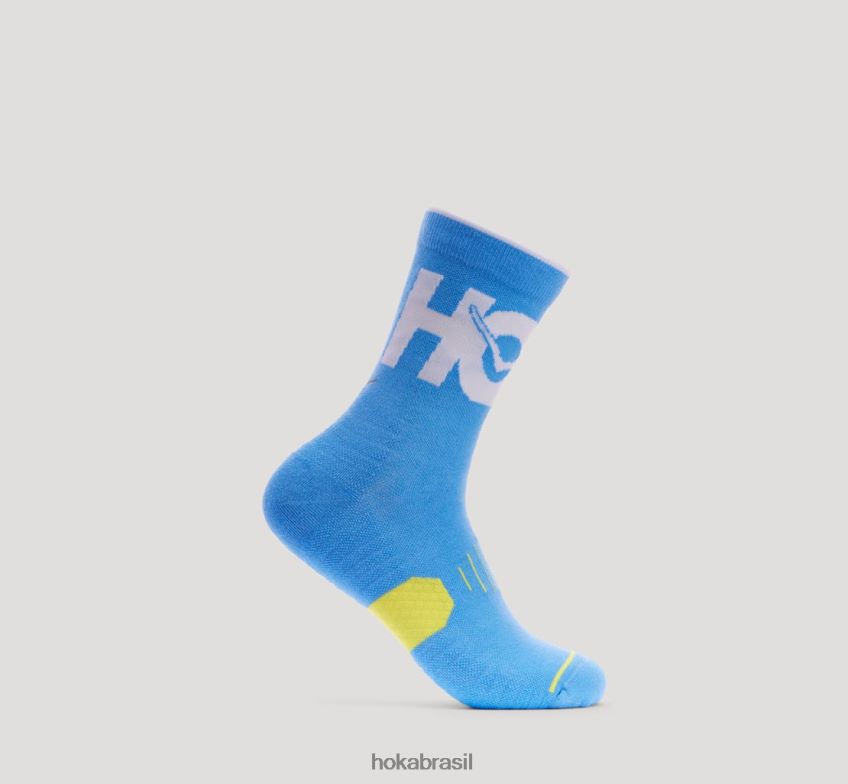 meia de corrida Hoka mulheres RNZ040389 diva azul/cítrico