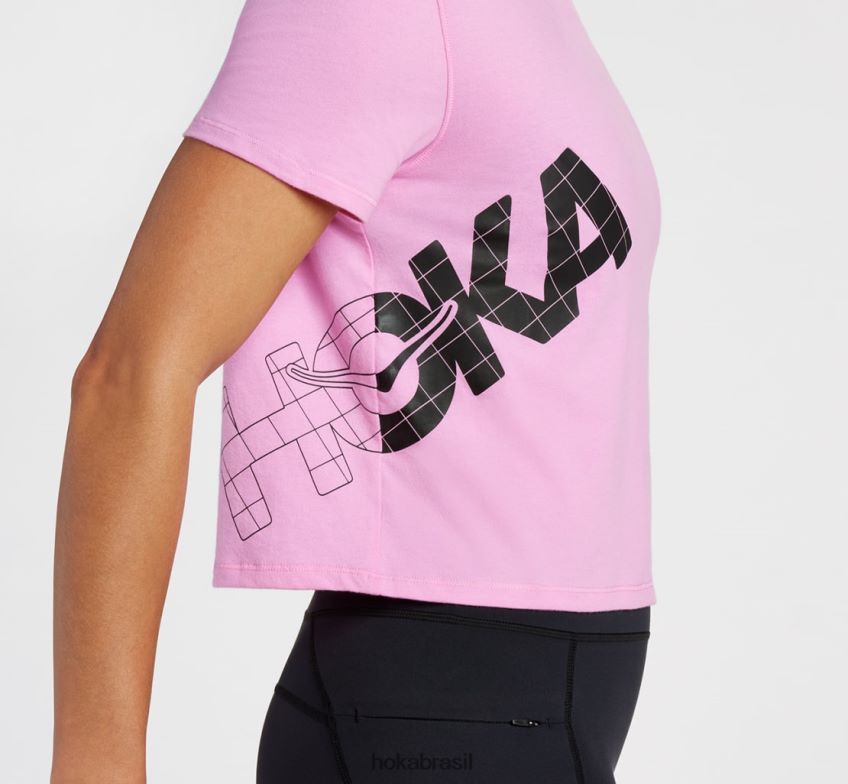 camiseta para o dia todo Hoka mulheres RNZ040344 ciclâmen