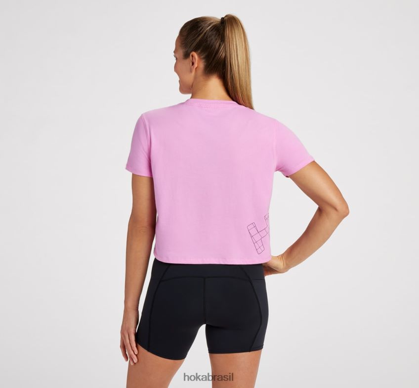 camiseta para o dia todo Hoka mulheres RNZ040344 ciclâmen