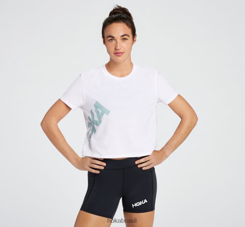 camiseta para o dia todo Hoka mulheres RNZ040346 novo branco