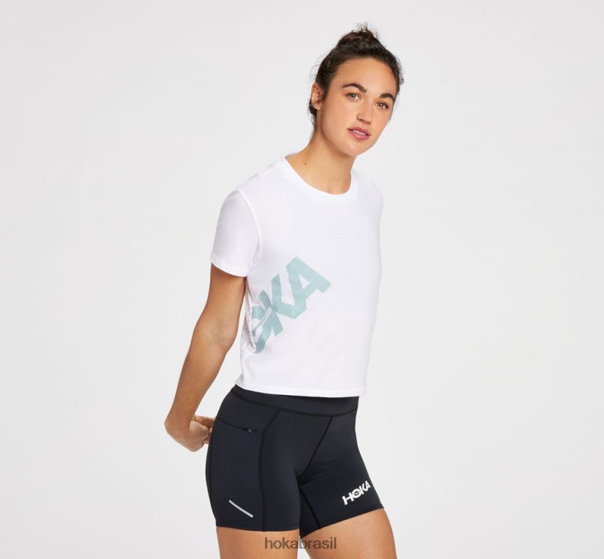 camiseta para o dia todo Hoka mulheres RNZ040346 novo branco