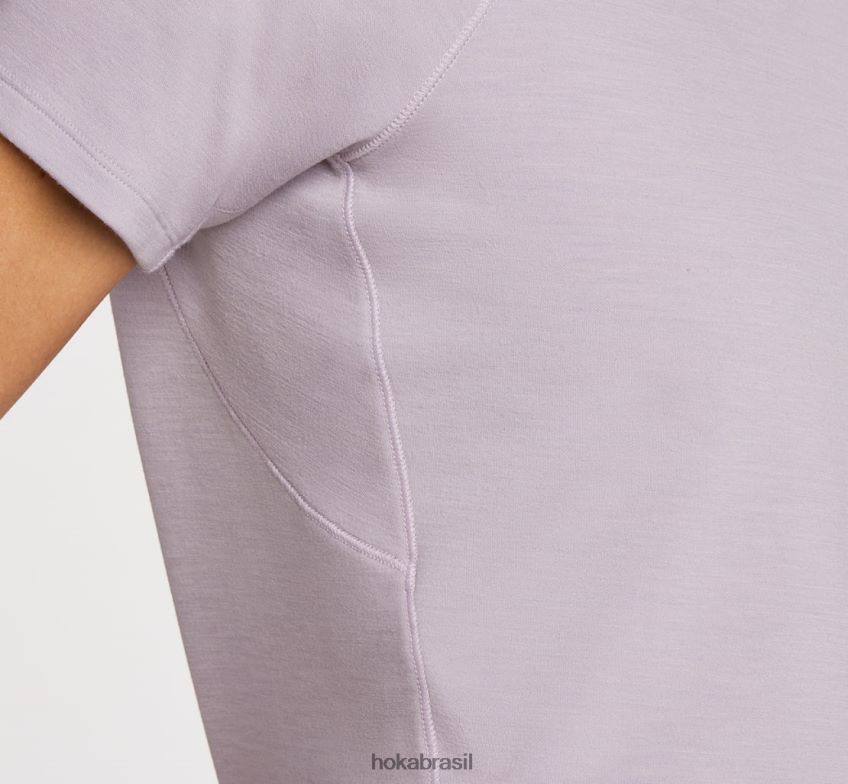 mistura de merino de peso médio manga curta Hoka mulheres RNZ040352 Lago profundo