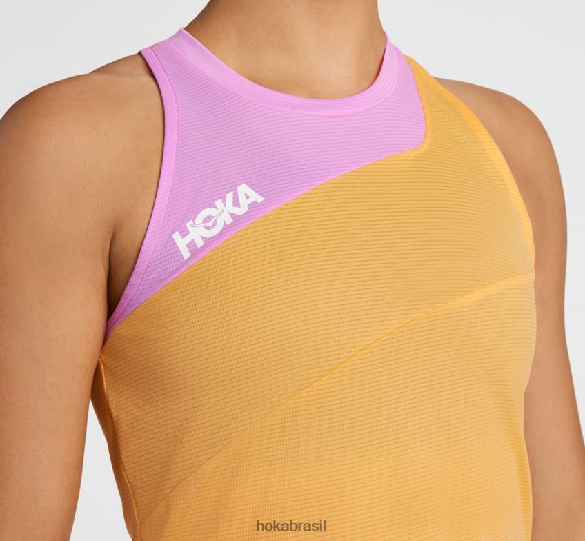 tanque deslizante Hoka mulheres RNZ040342 laranja simulada