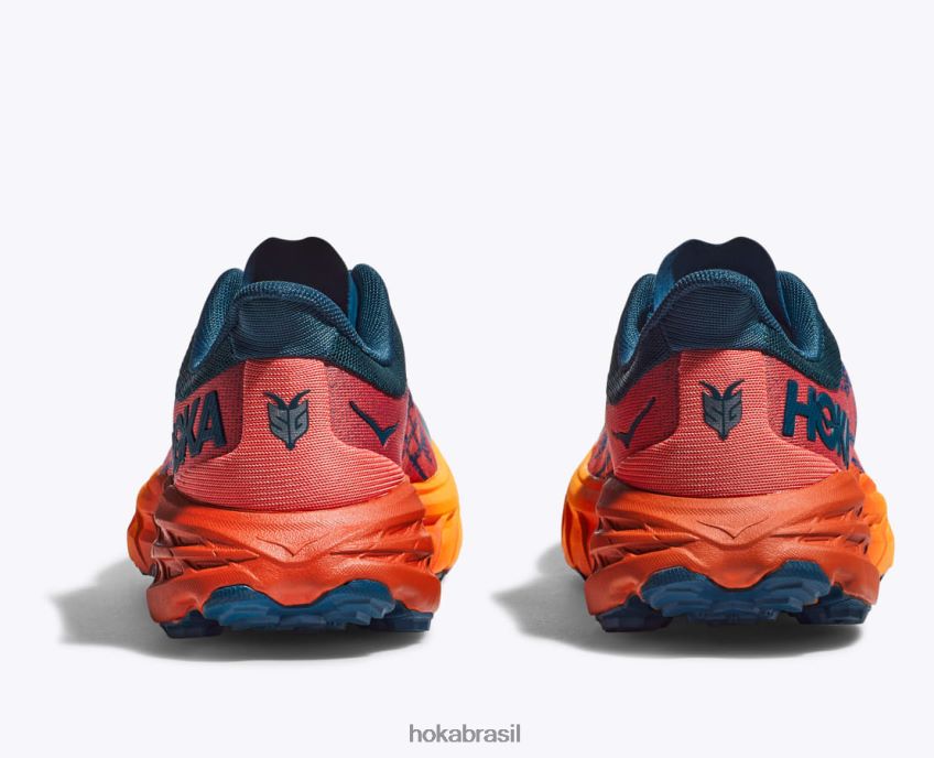 bode veloz 5 Hoka mulheres RNZ040237 coral azul/camélia