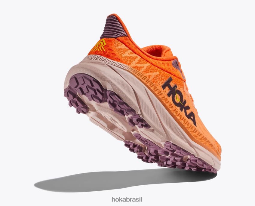 desafiante 7 Hoka mulheres RNZ040108 laranja simulado/laranja vibrante